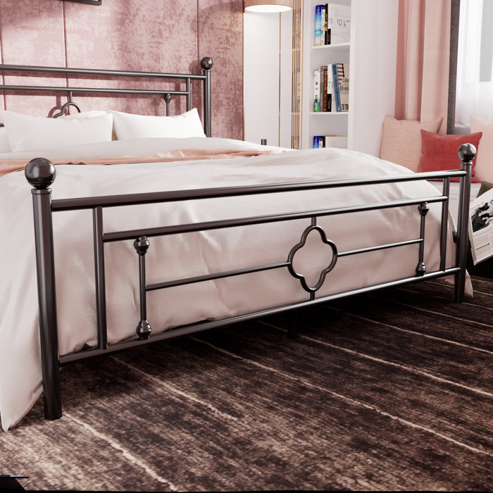 Lark Manor Ajayceon Metal Platform Bed Frame With Vintage Headboard And